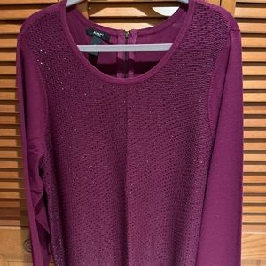 ALFANI Glamorous shimmer berry scoopneck evening top, zip back/3X